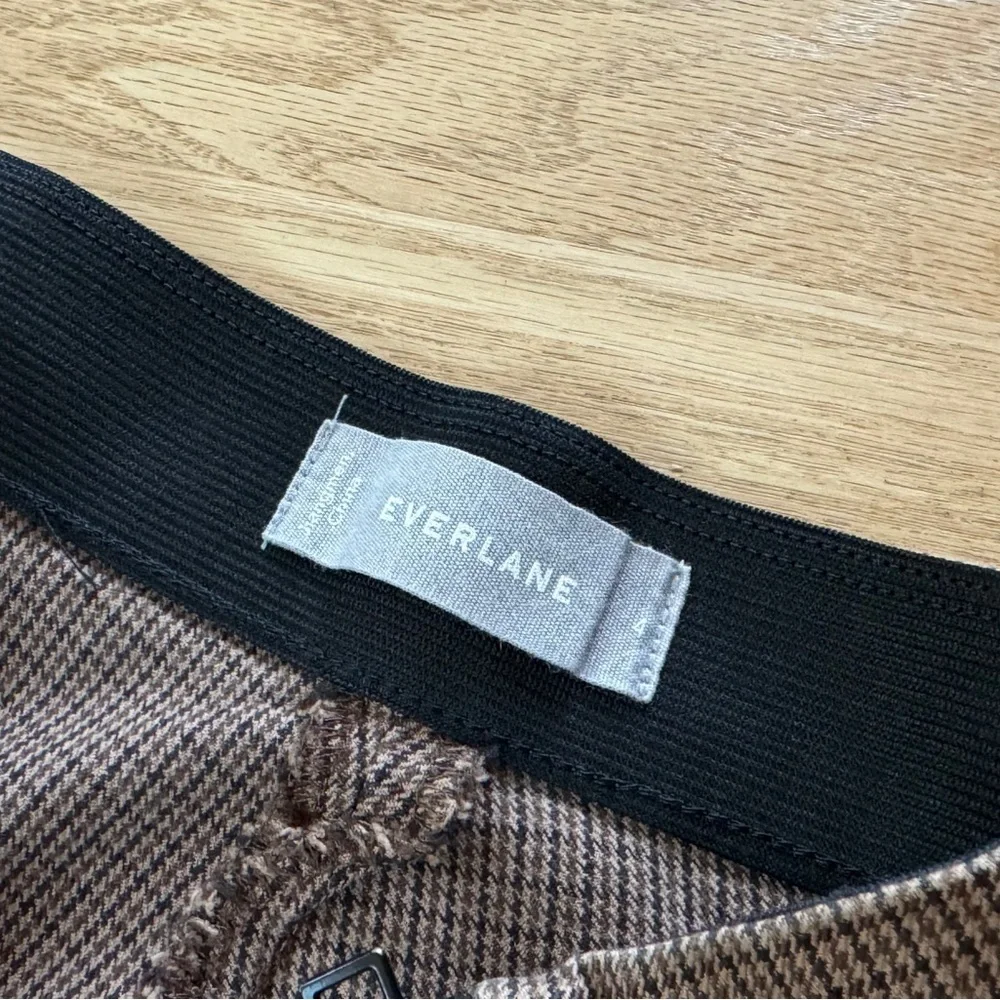 Everlane Kick Crop Work Pant Size 4 Retro Brown Houndstooth Ponte Stretch